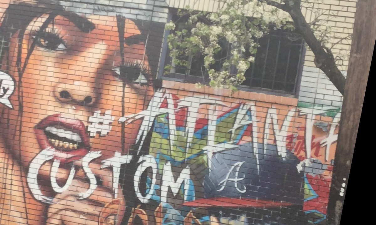 Atlanta street-art mural reading #Atlanta Custom