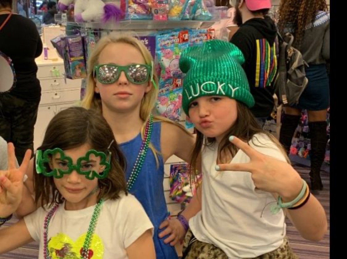 Kids in costume on a mall scavenger hunt